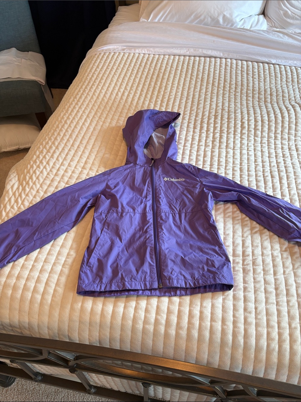 Columbia Purple Hooded Kids Raincoat